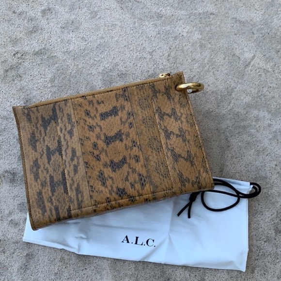 A.L.C. Joni Gold Snakeskin Handbag Clutch Purse NWT - Picture 6 of 8